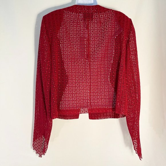 AKRIS - Brand New Red Stickerel - Embroidery Jacket - Sz 16 - Picture 3 of 12